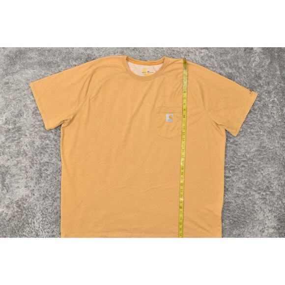 Carhartt Men's 3XL Yellow Cotton Blend T-Shirt Short Sleeve Force Relaxed - Picture 2 of 7